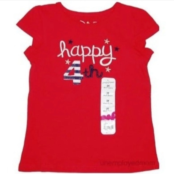 jumping beans Other - Happy 4th Tee July Holiday Girls American Fourth Top Patriotic Shirt